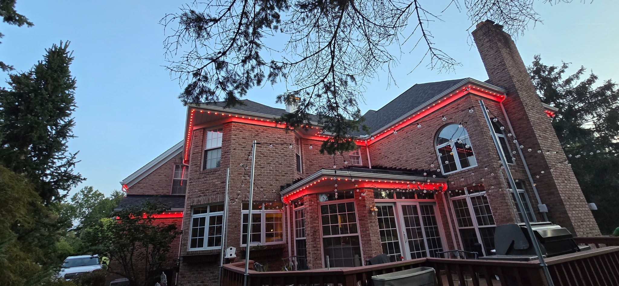 Red & Blue Roofline Lighting